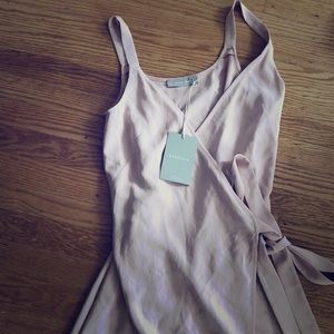 Everlane  Pink Japanese GoWeave Tank Wrap Dress